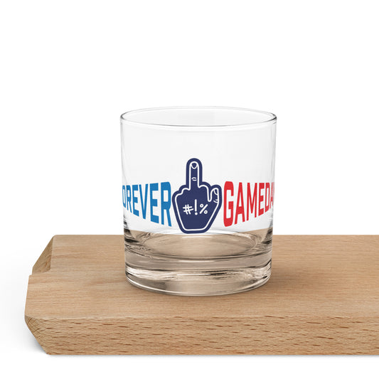 A Funny College Gameday pint glass with the Forever Game Day foam middle finger logo. Forever Game Day is a college football t-shirt store