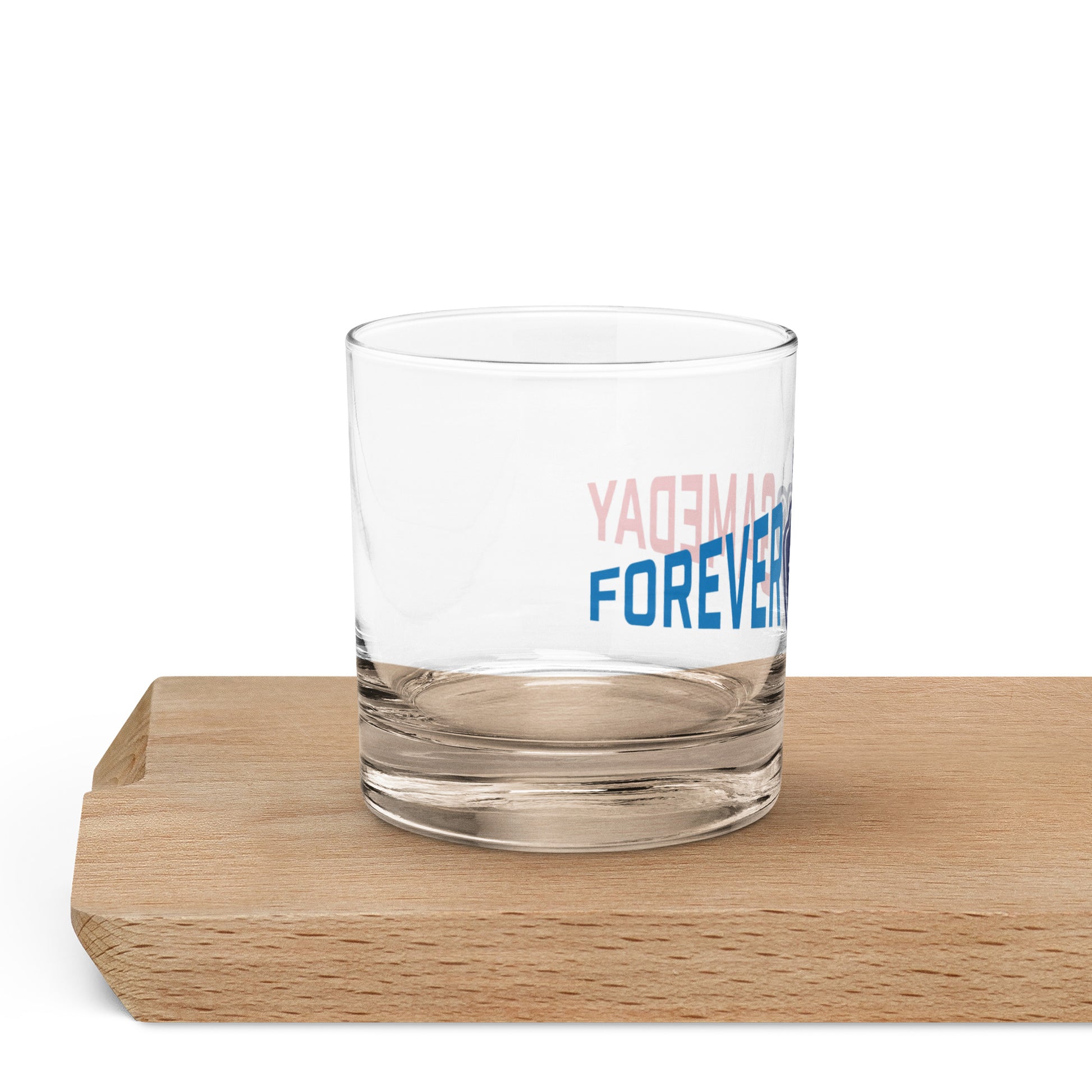 A Funny College Gameday pint glass with the Forever Game Day foam middle finger logo. Forever Game Day is a college football t-shirt store
