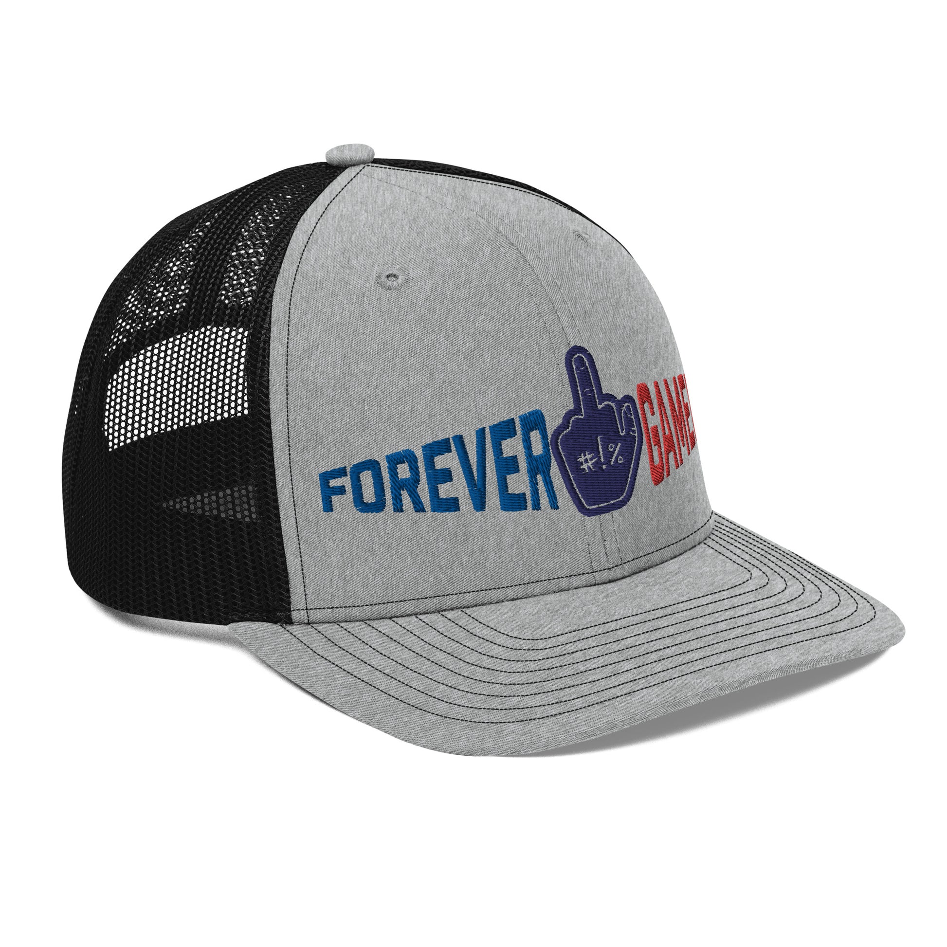 A Funny College Gameday hat with the Forever Game Day foam middle finger logo. Forever Game Day is a college football t-shirt store